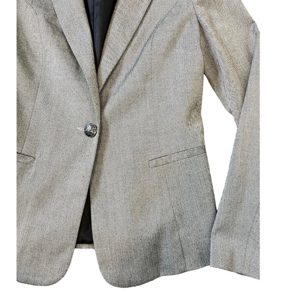 KENNETH COLE SELECT Herringbone/Chevron One  Button Front Blazer Grey Sz Medium - Picture 7 of 14